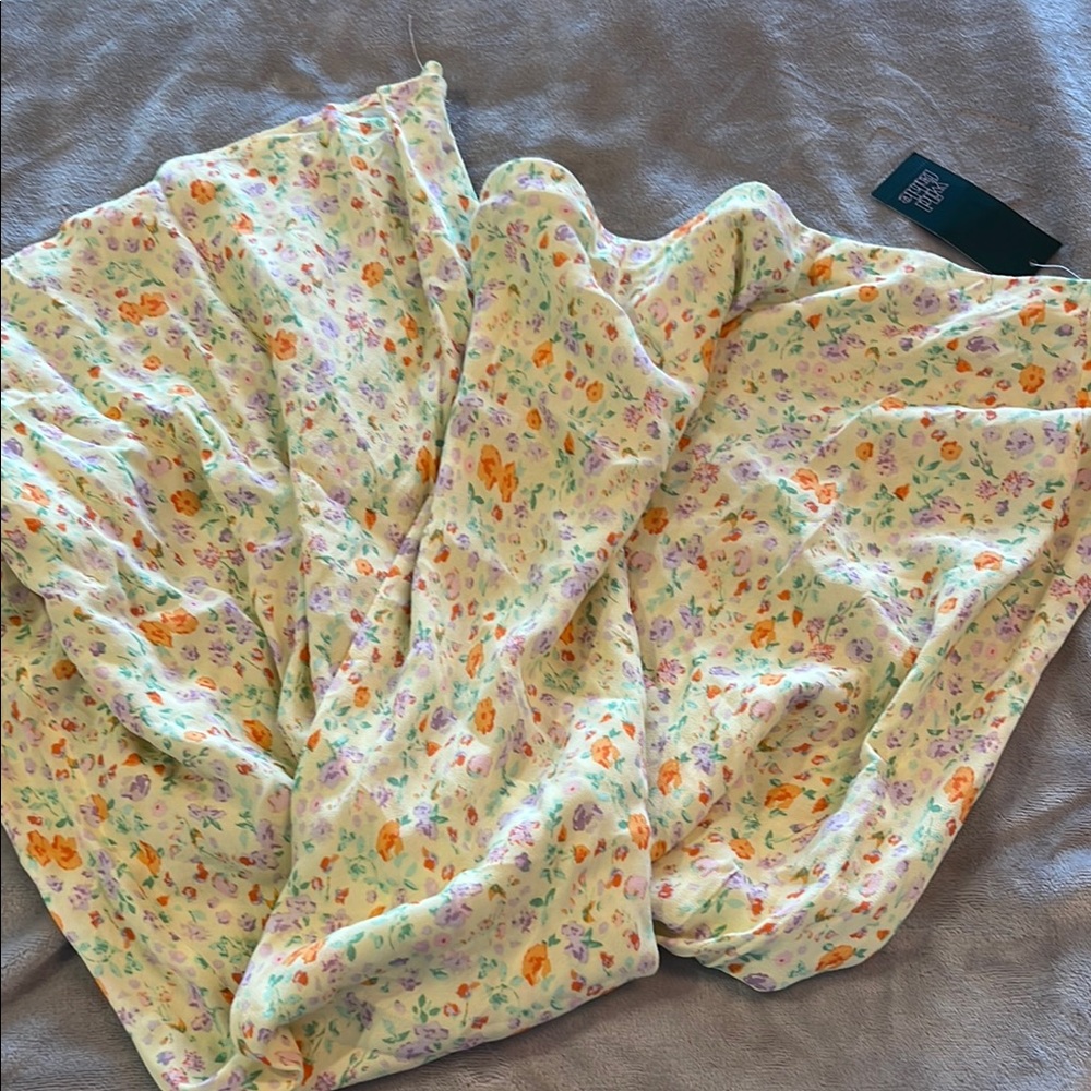 Wild Fable White and Orange A-Line Maxi Skirt
